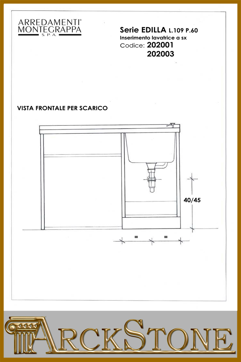 MONTEGRAPPA - EDILLA LAVATOIO 60X109 PORTA LAVATRICE A SX Compra  MONTEGRAPPA EDILLA LAVATOIO PORTALAVATRICE A SX MOBILE LAVANDERIA per il  bagno